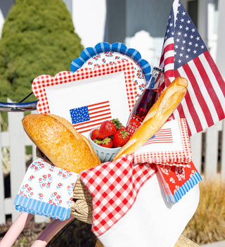 Gingham American Flag Paper Napkin