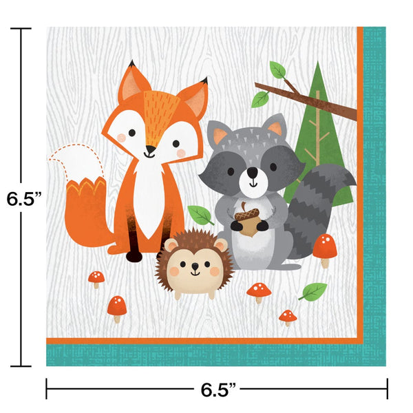 Wild One Woodland Animals Luncheon Napkins