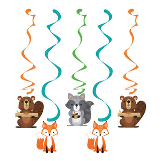 Wild One Woodland Animals Hanging Swirl Decorations