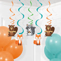 Wild One Woodland Animals Hanging Swirl Decorations