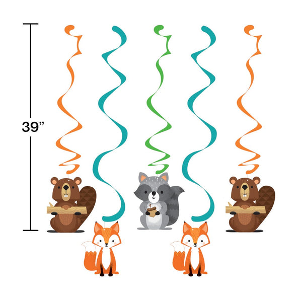 Wild One Woodland Animals Hanging Swirl Decorations