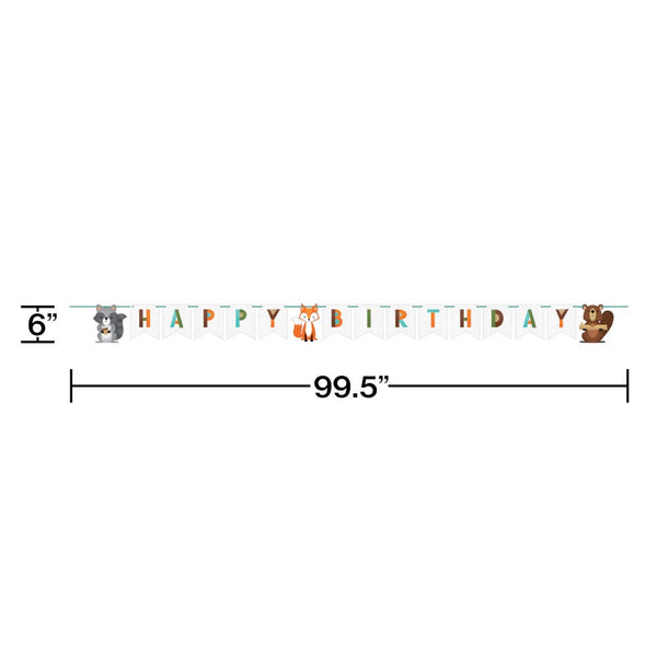 Wild One Woodland Animals Banner