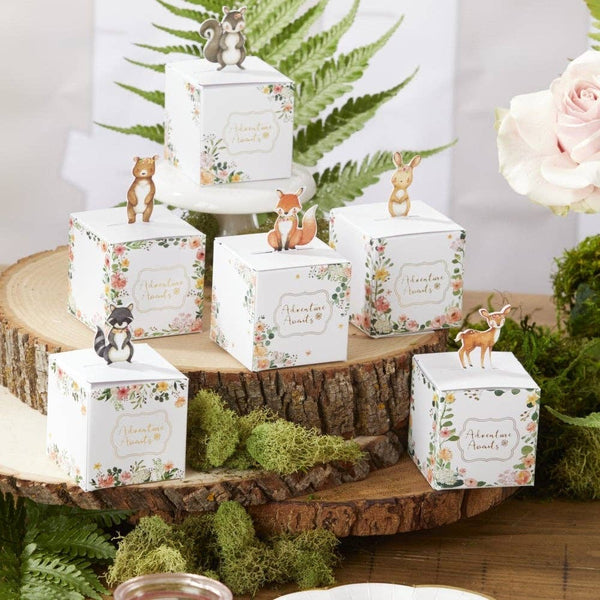 Woodland Baby Pink Floral Favor Box Set