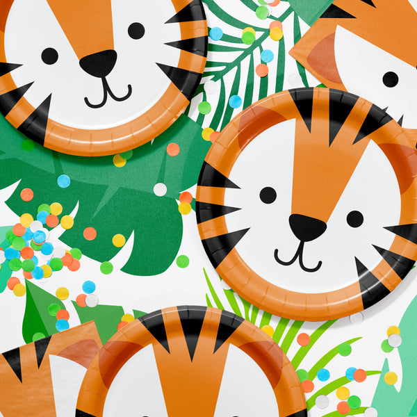 Tiger Face Party Lunch Plates