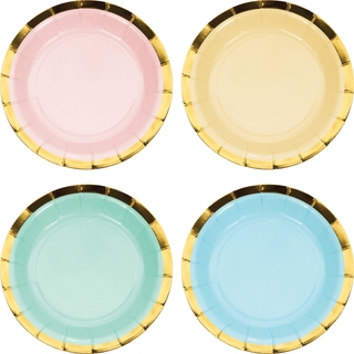 Pastel Celebrations Foil Dessert Plates | 8 Pack