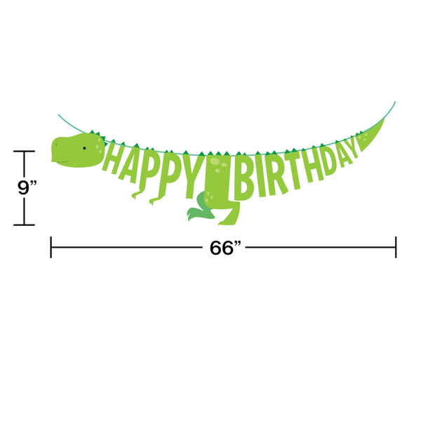 Dinosaur Shaped Birthday Banner