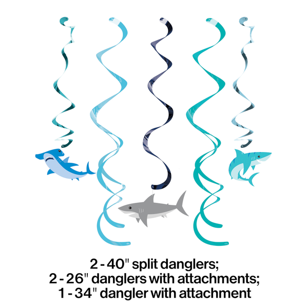 Shark Party Dizzy Danglers | 5 Pc