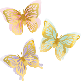 Butterfly Shimmer Foil Wall Decorations
