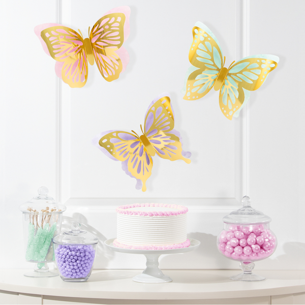 Butterfly Shimmer Foil Wall Decorations