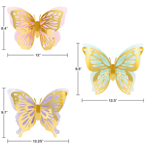 Butterfly Shimmer Foil Wall Decorations