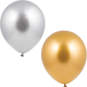 Silver and Gold Metallic Latex Balloons