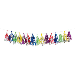 Rainbow Foil Tassel Garland