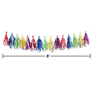 Rainbow Foil Tassel Garland