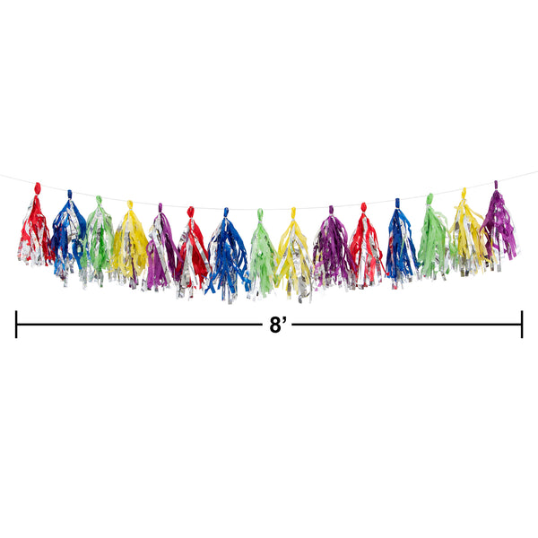 Rainbow Foil Tassel Garland