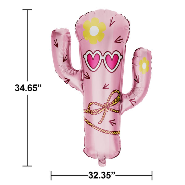 Boots and Bows Cactus Foil Balloon