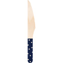 Navy Polka Dot Wood Utensil Set