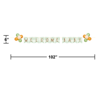 Teddy Bear Ribbon Banner with Balloons