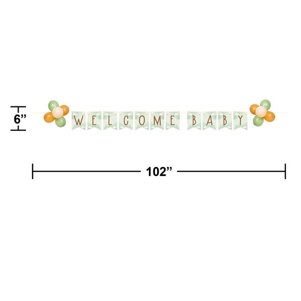 Teddy Bear Ribbon Banner with Balloons