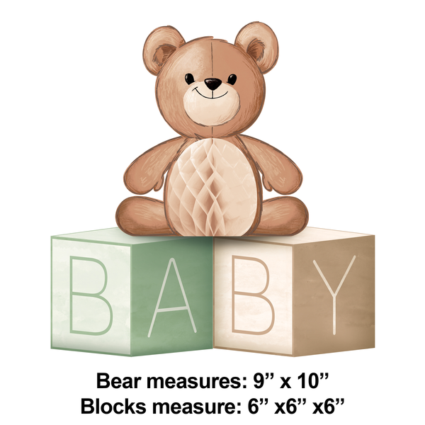 Teddy Bear Baby Blocks Centerpiece