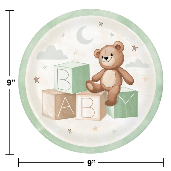 Teddy Bear 9" Party Plates | 8 Pack