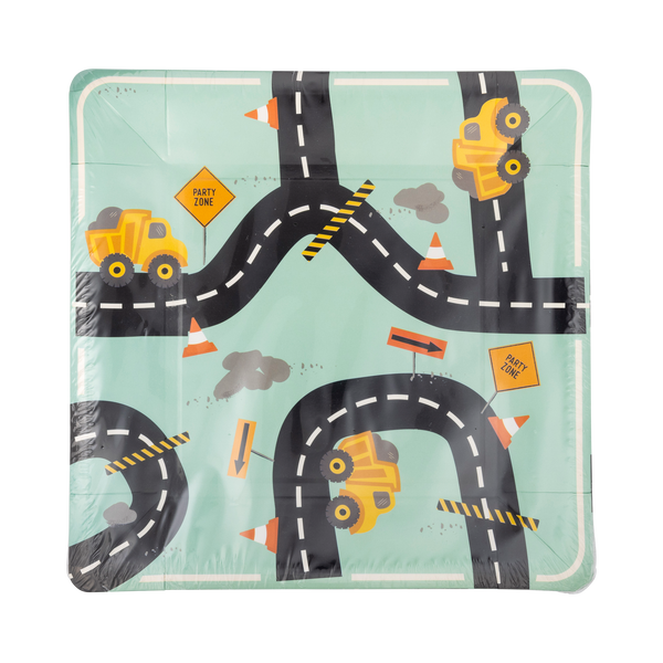 Construction Road Truck Party Plates