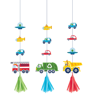 Transportation Time Hanging Tassel Decor | 3 Pc