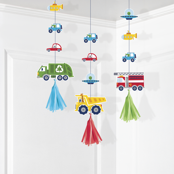 Transportation Time Hanging Tassel Decor | 3 Pc