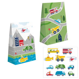 Transportation Time Cars & Trucks Favor Bags