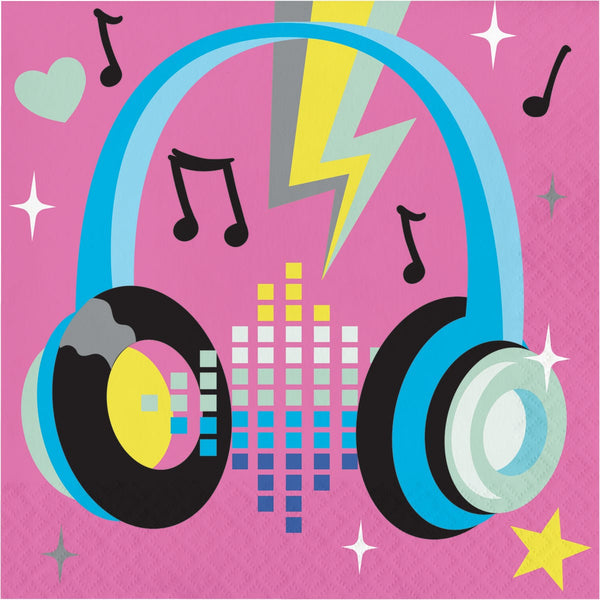 Birthday Beats Headphone Luncheon Napkins