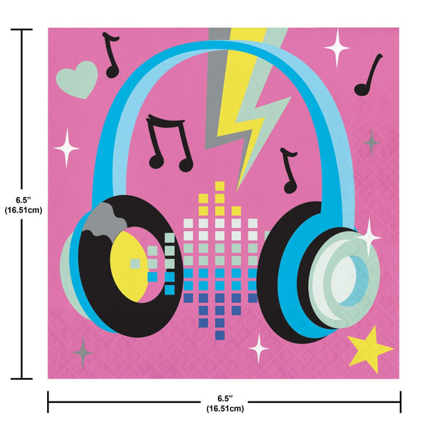Birthday Beats Headphone Luncheon Napkins