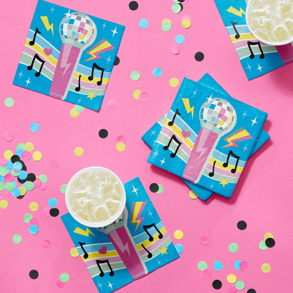 Birthday Beats Microphone Cocktail Napkins