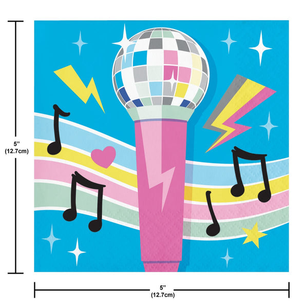 Birthday Beats Microphone Cocktail Napkins