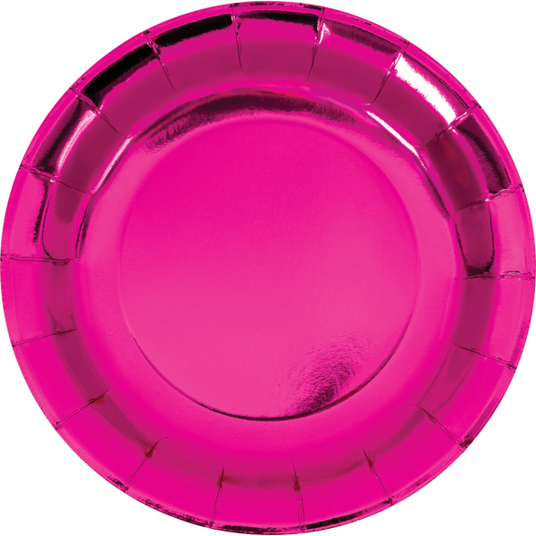Hot Pink Foil 9" Party Plates