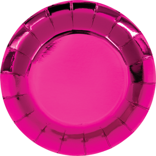 Hot Pink Foil 7" Party Plates