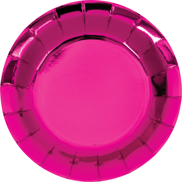 Hot Pink Foil 7" Party Plates
