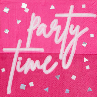 Party Time Hot Pink Cocktail Napkins