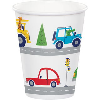 Transportation Time Paper Cups | 8 Pack