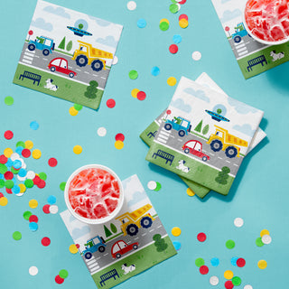 Transportation Time Cars & Trucks Dessert Napkins