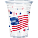 Patriotic Decor 16 oz Plastic Cups | 8 Count by Oh So Fancy Party - Patriotic Decor party supplies