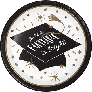 Glowing Grad Dinner Plates | 8 Count