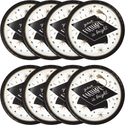 Glowing Grad Dinner Plates | 8 Count by Oh So Fancy Party - Glowing Grad party supplies