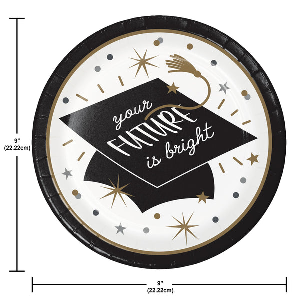 Glowing Grad Dinner Plates | 8 Count