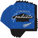Congrats Graduate School Spirit Cobalt Beverage Napkins | 36 Count