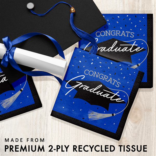 Congrats Graduate School Spirit Cobalt Dinner Plates | 18 Count