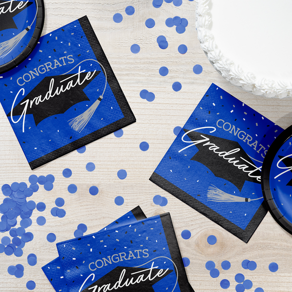 Congrats Graduate School Spirit Cobalt Dinner Plates | 18 Count