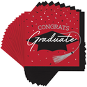Congrats Graduate School Spirit Classic Red Beverage Napkins | 36 Count