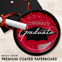 Congrats Graduate School Spirit Classic Red Dinner Plates | 18 Count