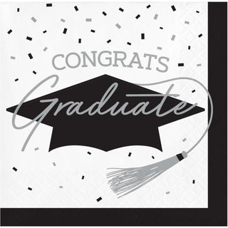 Congrats Graduate School Spirit White Luncheon Napkins | 36 Count