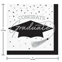 Congrats Graduate School Spirit White Beverage Napkins | 36 Count
