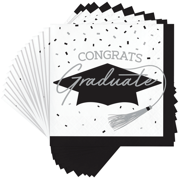 Congrats Graduate School Spirit White Luncheon Napkins | 36 Count